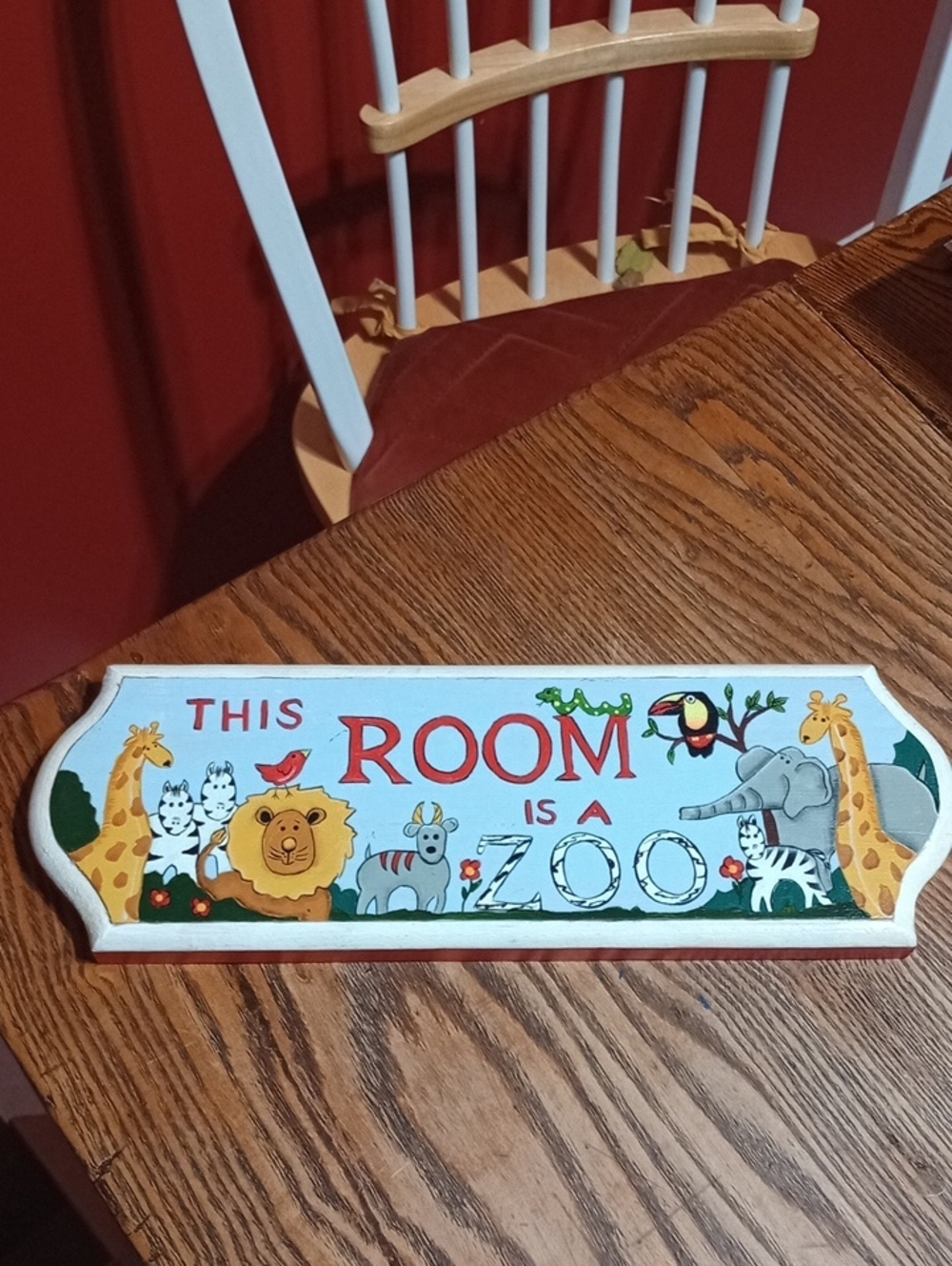 Adorable This Room Is A Zoo Hand-painted Wall Sign For Baby/Kids Room